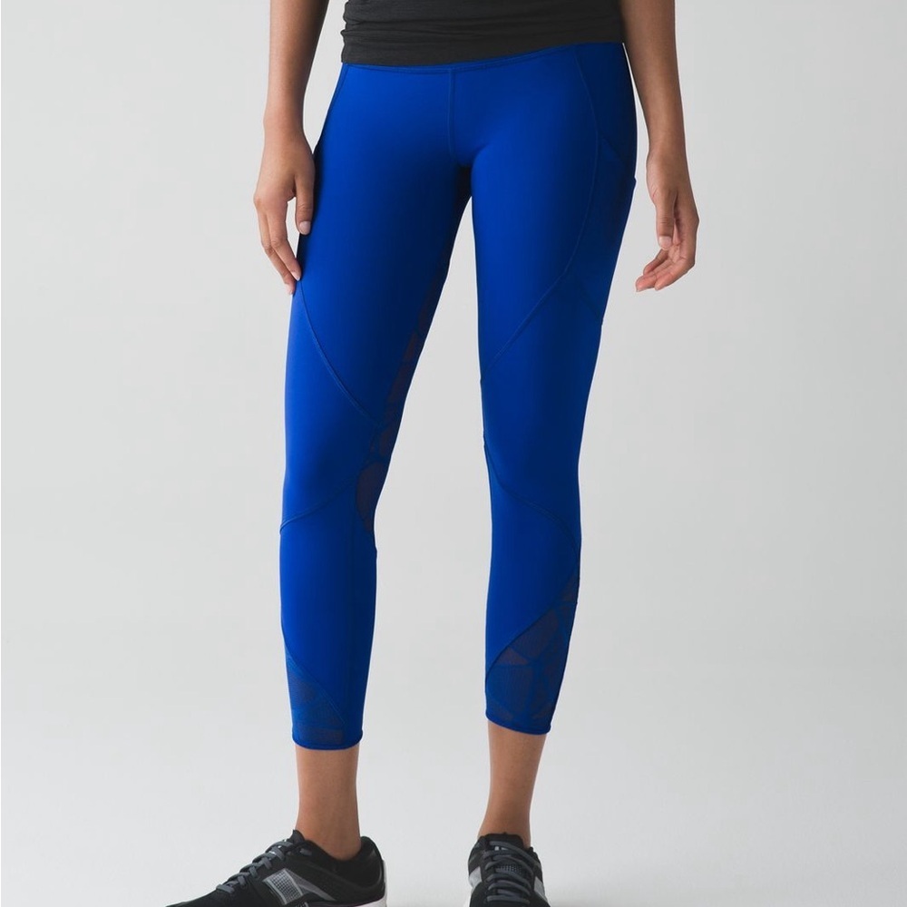 Lululemon Goal Crusher 7/8 Tight Blue High Rise Running Leggings Sz 6
